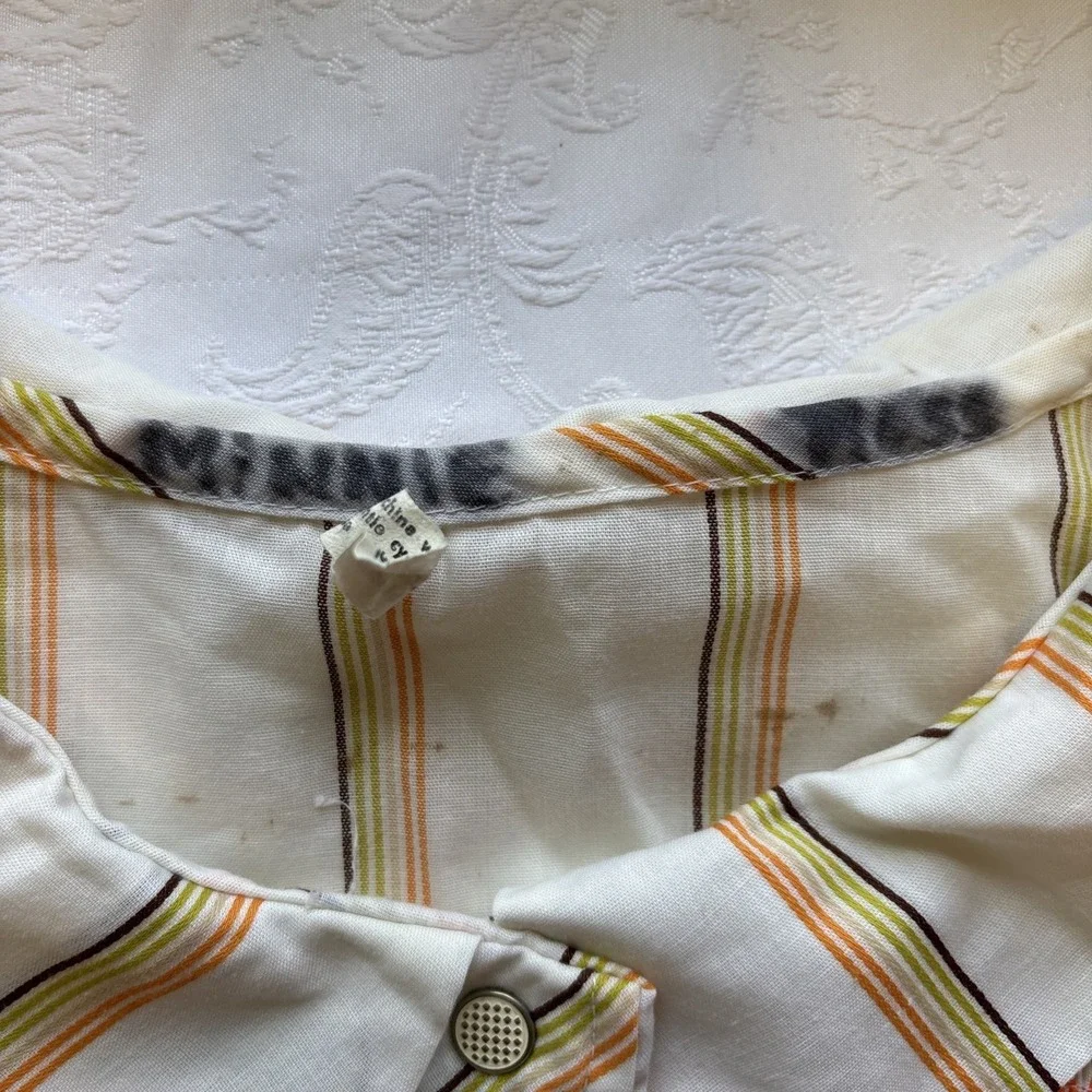 Vtg Grannycore Nightie House Dress Pearl Snap Colorful Embroidered‎ Pockets 60s